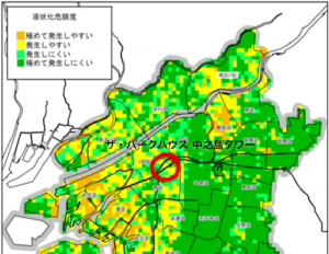 液状化予測マップ（引用：大阪市災害想定）